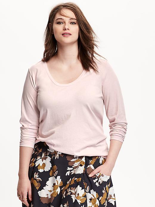 Old Navy Womens Plus Relaxed Fit Scoop Neck Tee Size 1x Plus - Pink Elephant