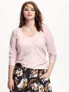 Old Navy Womens Plus Relaxed Fit Scoop Neck Tee Size 1x Plus - Pink Elephant