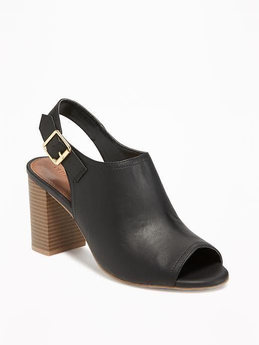 Old Navy Peep Toe Booties For Women - Blackjack