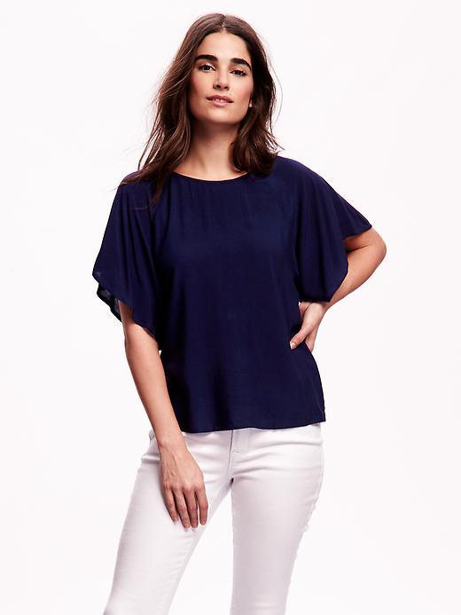Old Navy Cropped Flutter Tops - Navy