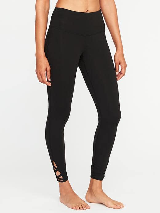Old Navy High Rise Go Dry 7/8 Length Leggings For Women - Black