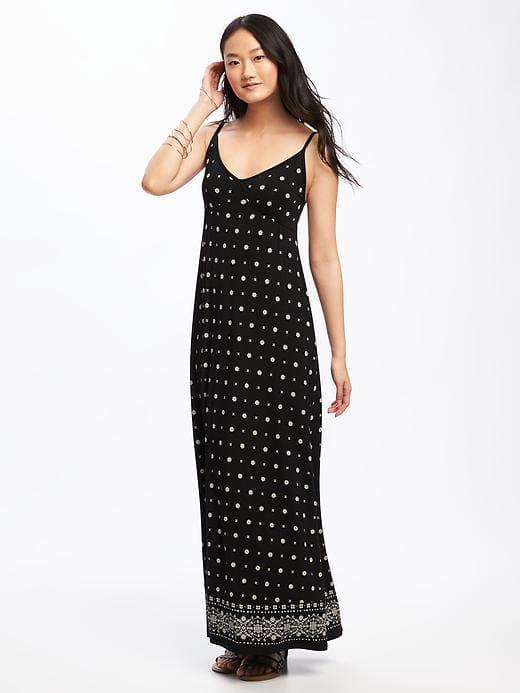 Old Navy Empire Waist Maxi Dress For Women - Black Print
