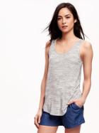 Old Navy Relaxed Curved Hem Space Dye Tank For Women - Light Heather Gray
