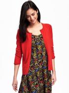Old Navy Button Front Crew Neck Cardi For Women - Red Buttons