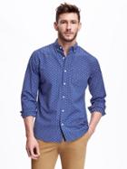 Old Navy Slim Fit Dobby Patterned Shirt For Men - Engage Mint