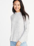 Mock-neck Rib-knit Sweater For Women