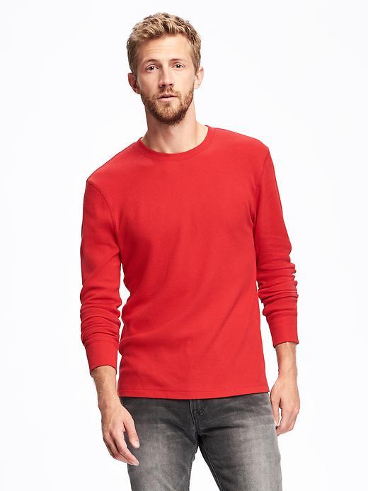 Old Navy Waffle Knit Thermal Tee For Men - Robbie Red