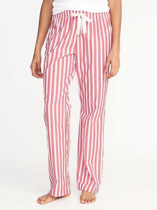 Old Navy Womens Poplin Sleep Pants For Women Red Stripe Size Xxl