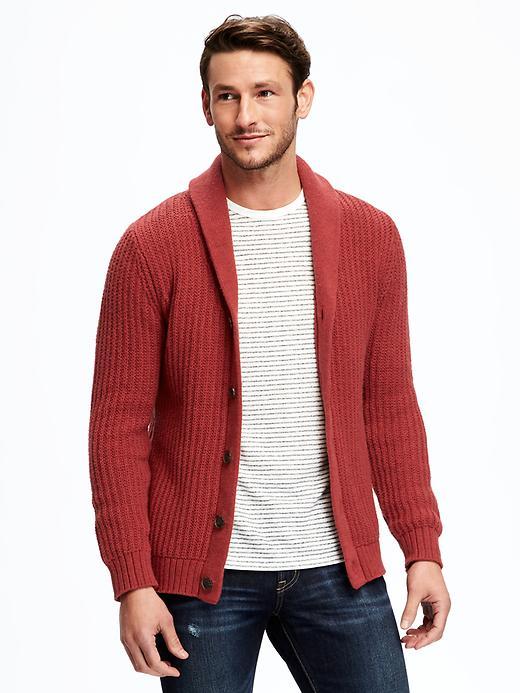 Old Navy Shawl Collar Cardigan For Men - Blood Orange