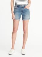 Old Navy Womens Slim Denim Midi Shorts For Women (5) Cabo Size 4