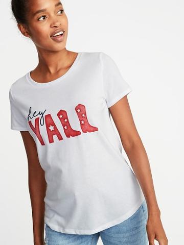 Old Navy Womens Relaxed Texas-graphic Tee For Women Calla Lilies Size S