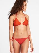 Old Navy Womens Triangle String-bikini Top For Women Blood Orange Size Xl