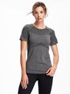 Old Navy Go Dry Fitted Short Sleeve Seamless Top For Women - Black