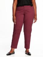 Old Navy Womens Smooth & Slim Plus-size Pixie Chinos Go Pinot Go Size 16