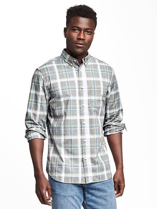 Old Navy Regular Fit Classic Shirt For Men - Midnight Heather