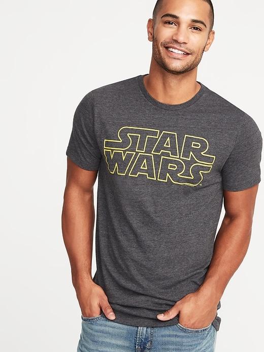 Old Navy Mens Star Wars Logo Tee Charcoal Heather Gray Size L