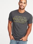Old Navy Mens Star Wars Logo Tee Charcoal Heather Gray Size L