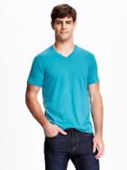 Old Navy Soft Washed V Neck Tee For Men - Aqua Blue