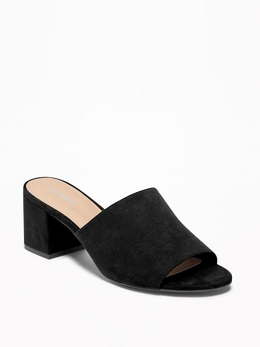 Old Navy Womens Sueded Mule Block-heel Sandals For Women Blackjack Size 9 1/2