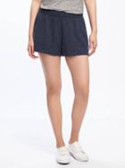 Old Navy Mid Rise Soft Pull On Utility Shorts For Women 4 - Darkest Hour