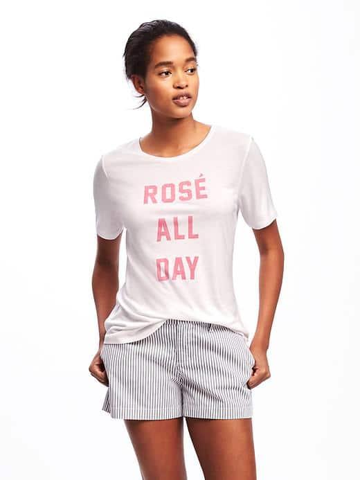Old Navy Relaxed Graphic Curved Hem Tee For Women - Cream