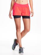 Old Navy Performance Active 2 In 1 Shorts For Women - Berry Glow Neon Poly