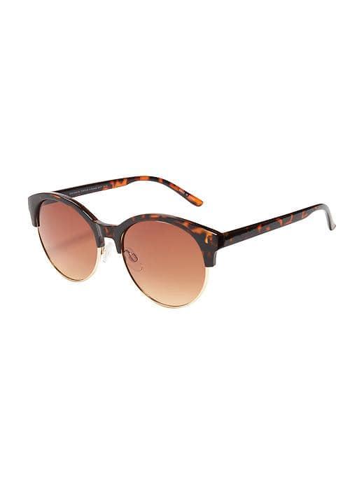 Old Navy Half Frame Sunglasses For Women - Tortoise