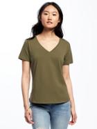 Old Navy Womens Everywear V-neck Tee For Women Hunter Pines Size Xs