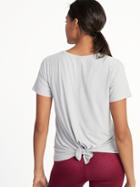 Old Navy Womens Breathe On Fly-away Scoop-neck Top For Women Light Heather Gray Size L