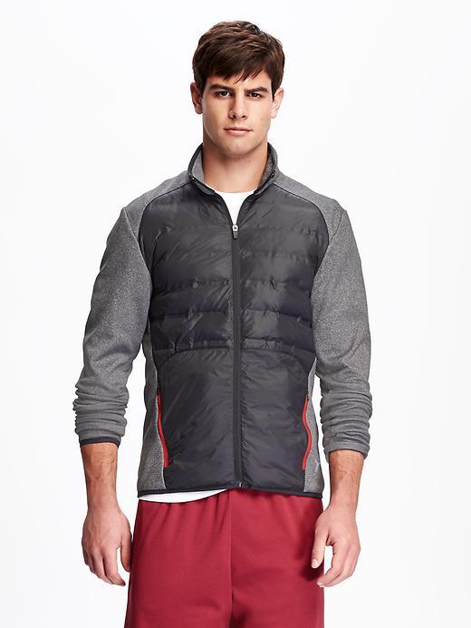 Old Navy Color Block Full Zip Jacket For Men - Heather Gray