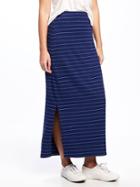 Old Navy Fitted Jersey Maxi Skirt For Women - Blue Stripe