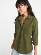 Old Navy Womens Relaxed Utility Shirt Jacket For Women Hunter Pines Size Xxl