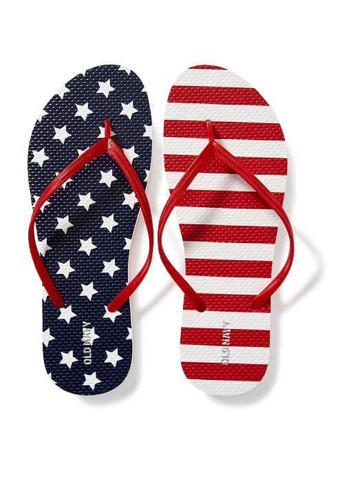 Old Navy Printed Flip Flops For Women - Americana