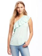 Old Navy Relaxed One Shoulder Top For Women - Mini Mint