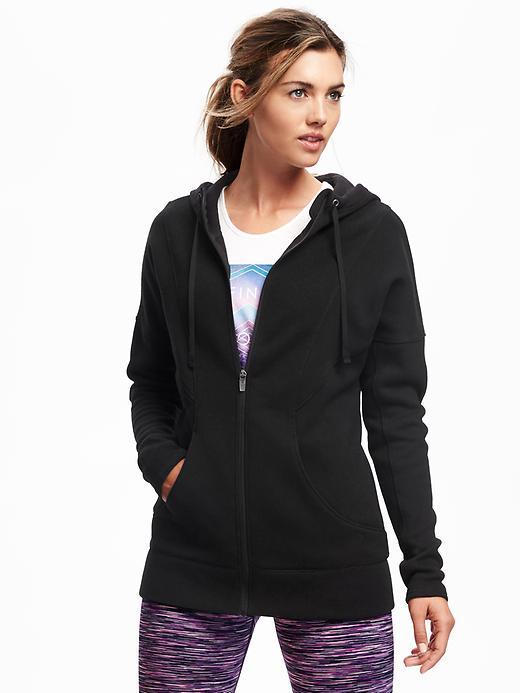 Old Navy Performance Sweater Fleece Full Zip Jacket For Women - Black