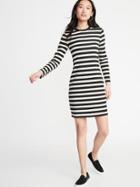 Fitted Striped Jersey Shift Dress For Women