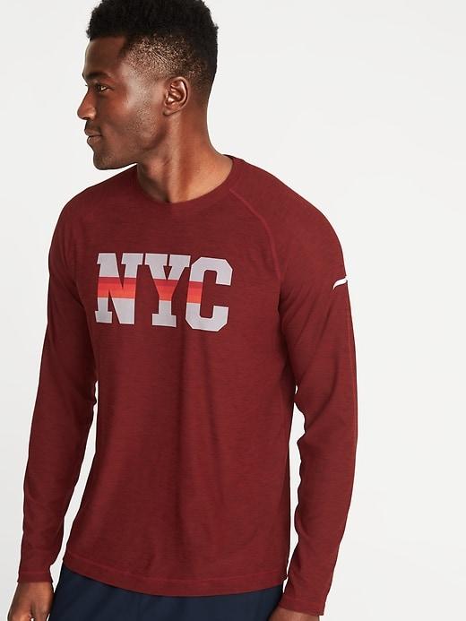 Old Navy Mens Go-dry Ultra-light Graphic Tee For Men Nyc Size M