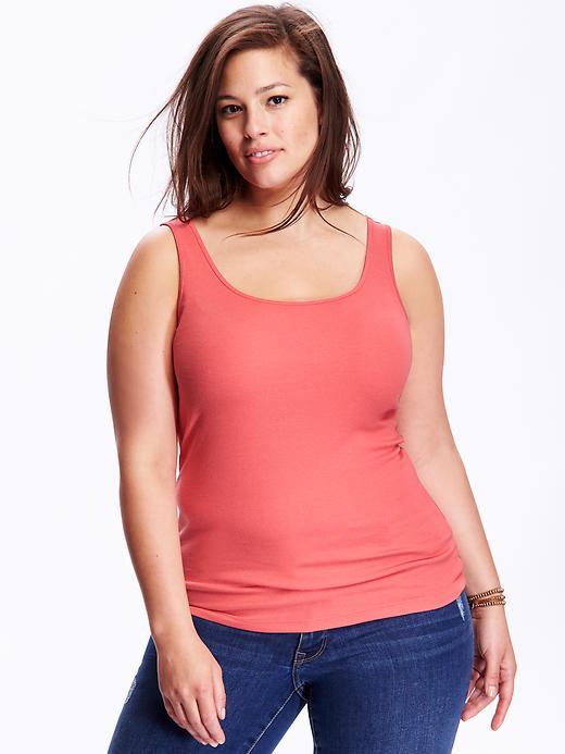 Old Navy Womens Plus Perfect Rib Knit Tanks Size 1x Plus - Apple Guava