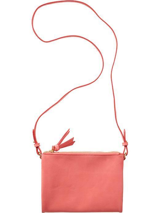Old Navy Womens Faux Suede Crossbodies Size One Size - Bright Coral