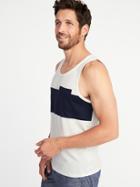 Old Navy Mens Pieced Color-block Pocket Tank For Men Sea Salt Size M