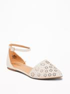 Old Navy Womens Laser-cut Pointy-toe Flats For Women Bone Size 9 1/2