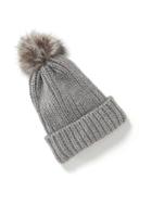 Old Navy Sweater Knit Pom Pom Beanie For Women - Heather Grey