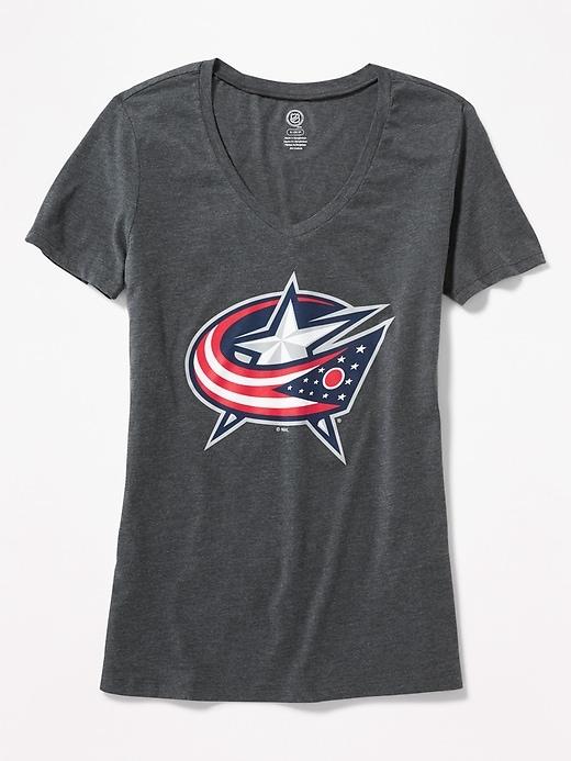 Old Navy Womens Nhl Team V-neck Tee For Women Columbus Blue Jackets Size Xs