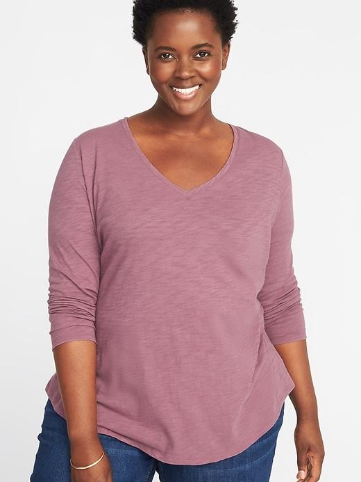 Old Navy Womens Everywear Plus-size V-neck Tee Bust A Mauve Size 3x