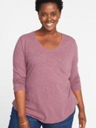Old Navy Womens Everywear Plus-size V-neck Tee Bust A Mauve Size 3x