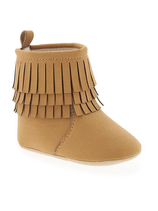 Old Navy Fringe Moccasin Boots - Tan