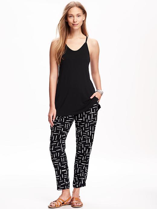 Old Navy Relaxed Lace Back Tee For Women - Black