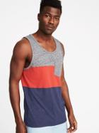 Old Navy Mens Pieced Color-block Tank For Men Heather Gray Size Xl