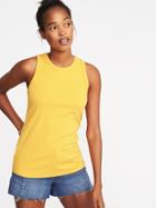 Old Navy Womens Slim-fit High-neck Sleeveless Tee For Women Mustard Size Xl