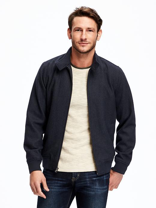 Old Navy Mock Neck Twill Jacket For Men - Blue